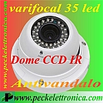 Vai alla scheda di: Codice. P15781 Dome CCD 1/3 Sony EFFIO Antivandalo varifocal focus e zoom regolabili 35 led infrarossi 680 linee tv