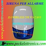 Vai alla scheda di: Codice. P10902 Sirena per allarme funziona con centraline wireless e cablate.