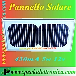 Vai alla scheda di: Codice. P13312  Pannello Solare 430mA 5w 12v.